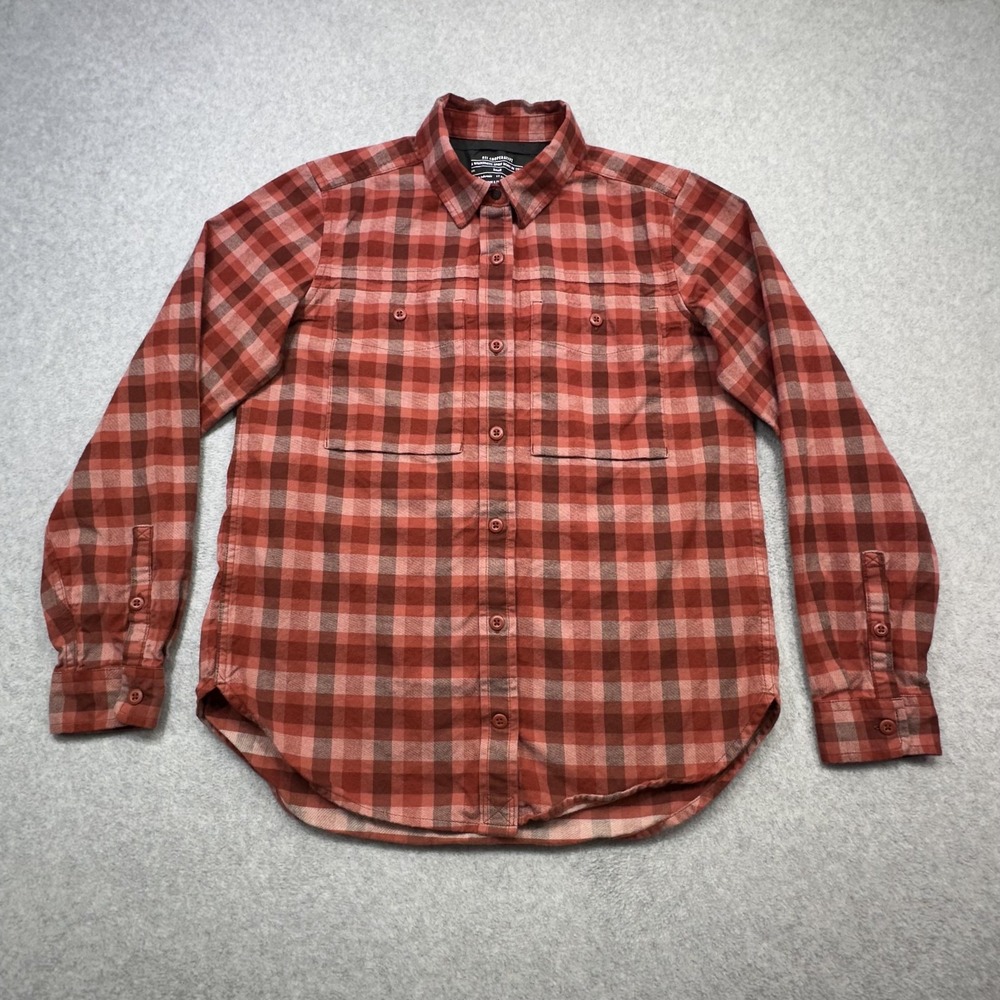 REI Co Op Wallace Lake Flannel Shirt Women Small Red Plaid Pockets Outdoor
